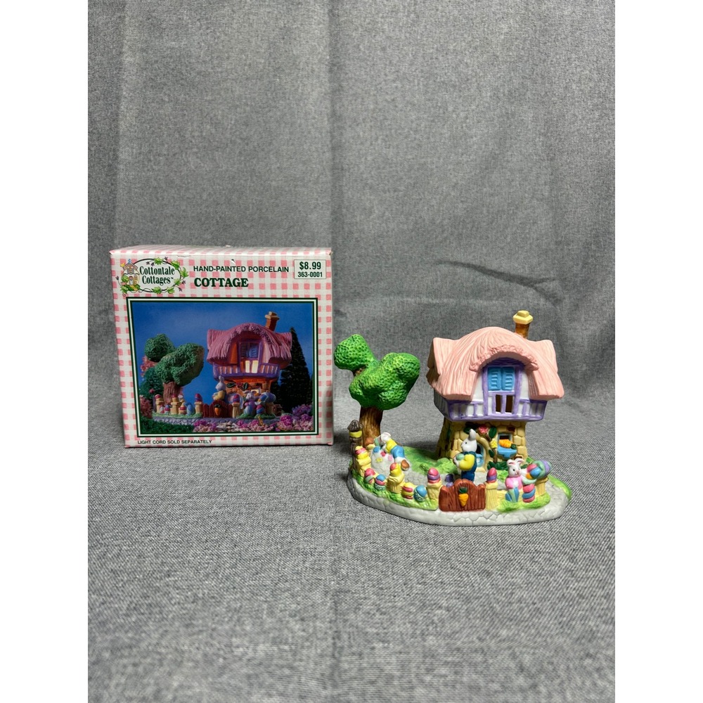 Cottontale Cottages Cottage Porcelain Easter Village House Pink 1997 Vintage